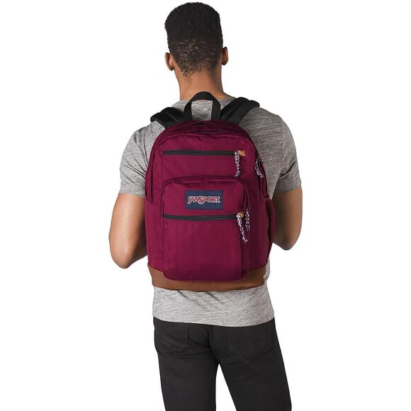 Jansport Cool Student Backpack Laptop Pocket Synthetic Leather Base Russet Red - Picture 4 of 8